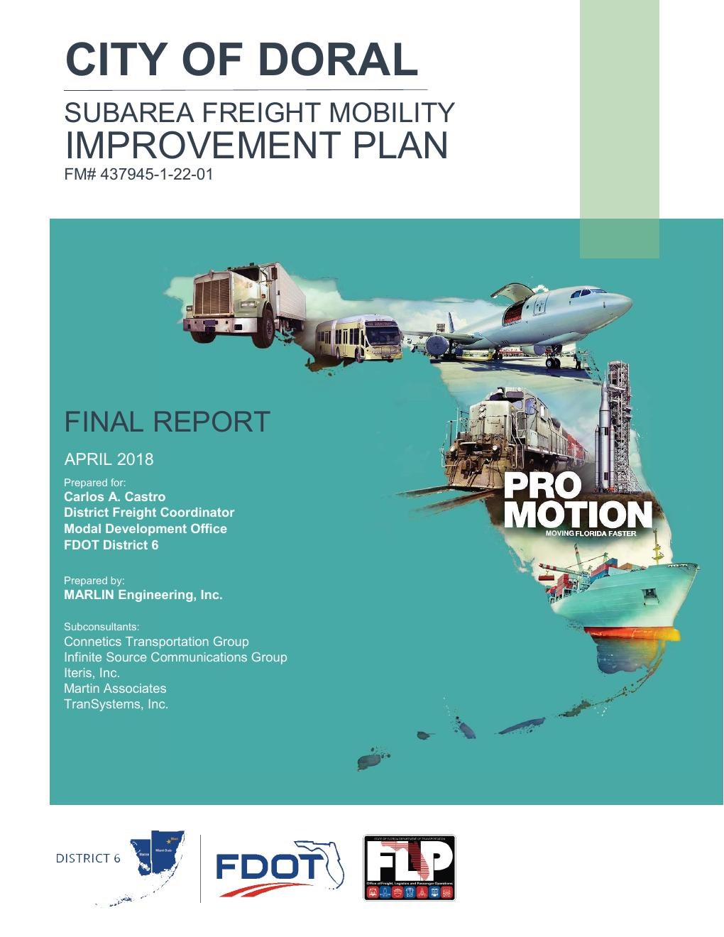 Cover of the Doral Freight Improvement Plan