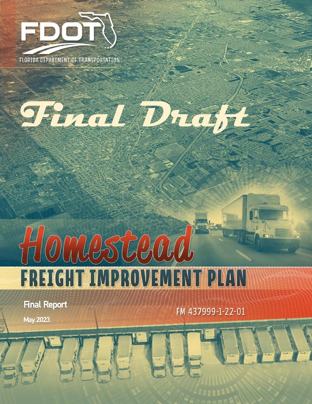 Cover of the Homestead Freight Improvement Plan