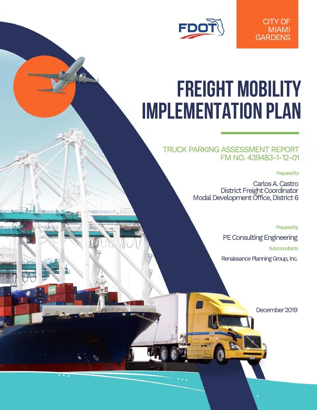 Cover of the Miami Gardens Freight Improvement Plan