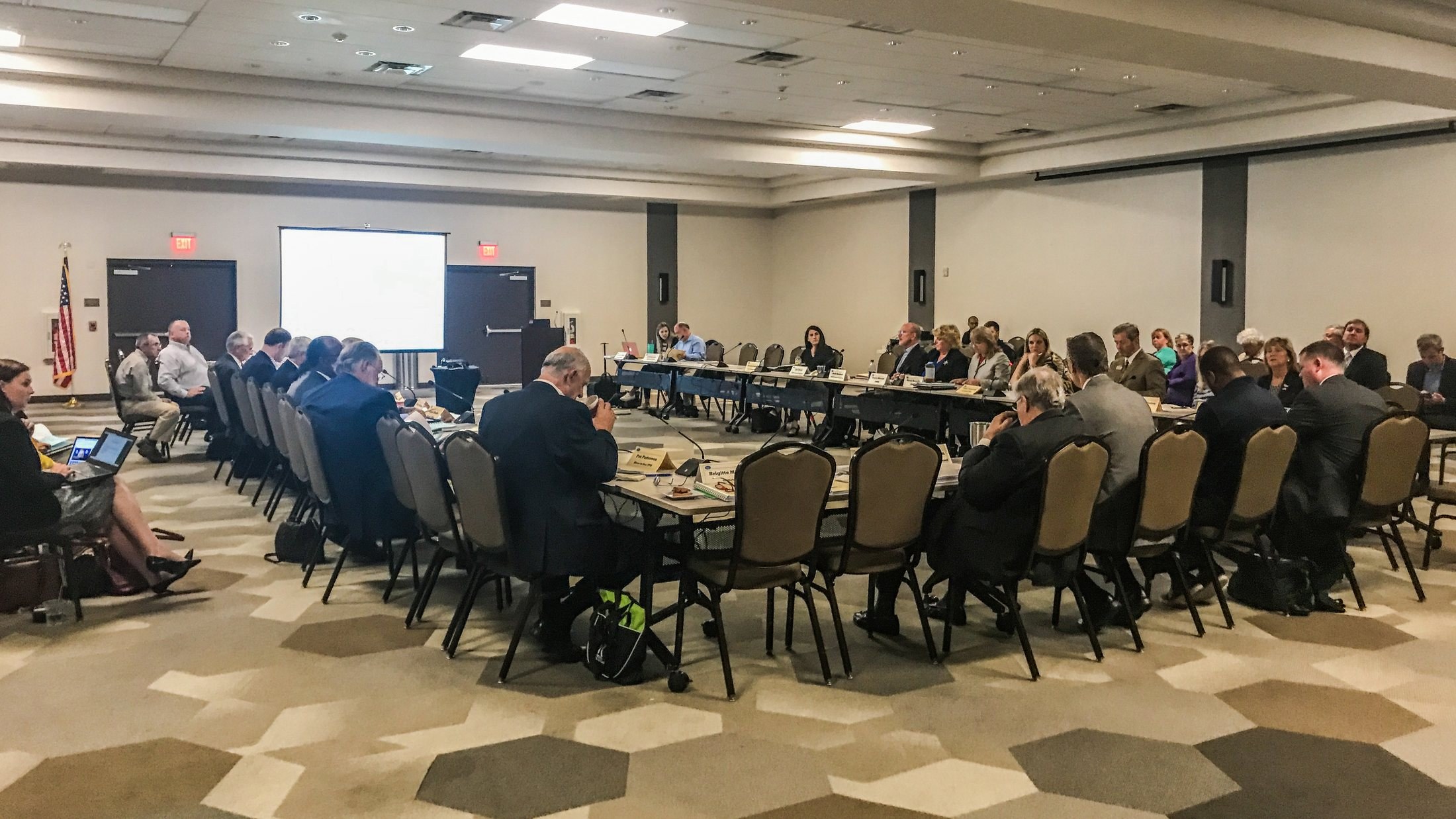 MPOAC Freight Committee participants seated around a meeting room in Orlando
