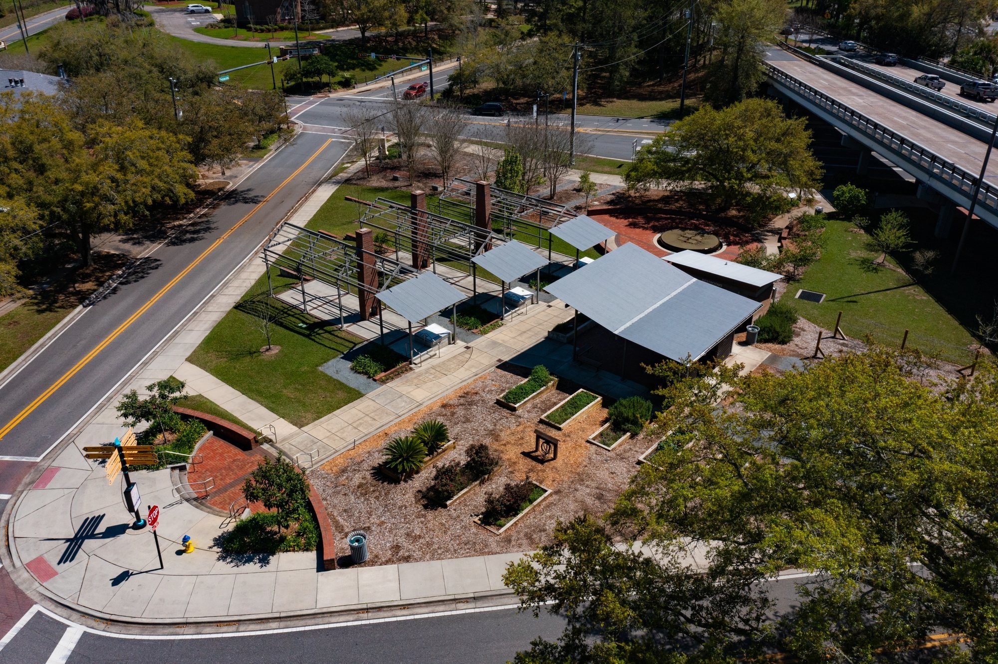 Aerial view of the Smokey Hollow Memorial in Tallahassee